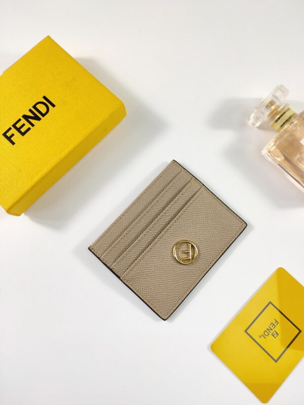 Fendi Card Case Flat Beige For Women 4in/10cm FF 8M0445A18BF0E65