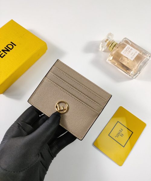 1:1 Replica Fendi Card Case Flat Beige For Women 4in/10cm FF 8M0445A18BF0E65