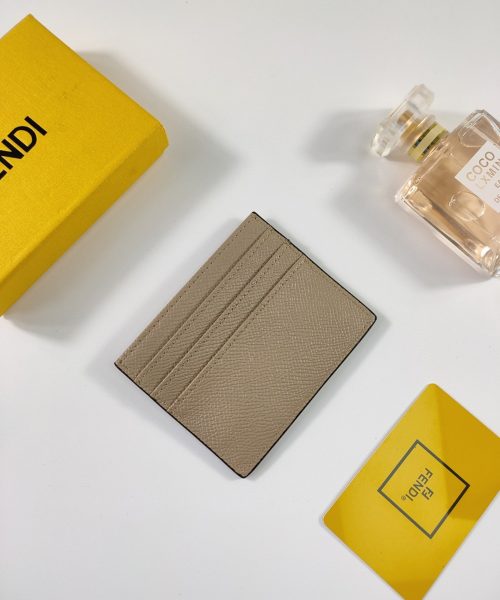 1:1 Replica Fendi Card Case Flat Beige For Women 4in/10cm FF 8M0445A18BF0E65
