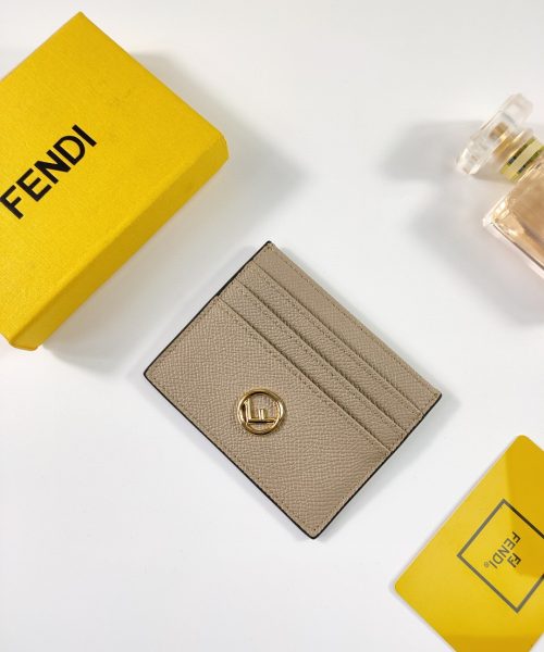 1:1 Replica Fendi Card Case Flat Beige For Women 4in/10cm FF 8M0445A18BF0E65