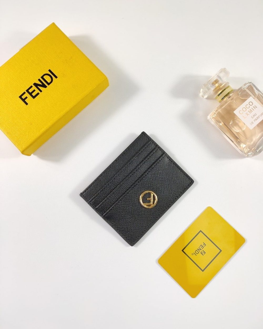 1:1 Replica Fendi Card Case Flat black For Men 4in/10cm FF 8M0445A18BF0KUR