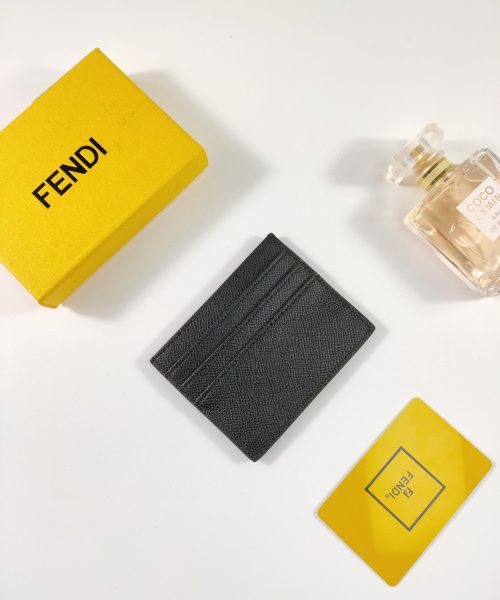 1:1 Replica Fendi Card Case Flat black For Men 4in/10cm FF 8M0445A18BF0KUR