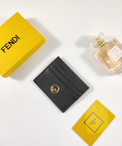 1:1 Replica Fendi Card Case Flat black For Men 4in/10cm FF 8M0445A18BF0KUR