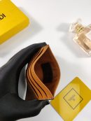 1:1 Replica Fendi Card Case Flat Brown For Women 4in/10cm FF