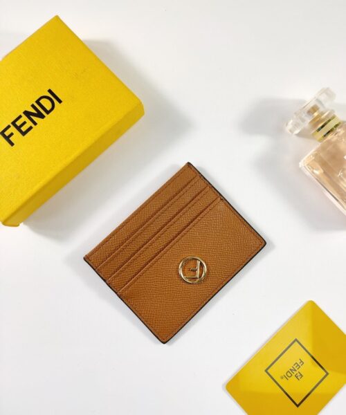 Fendi Card Case Flat Brown For Women 4in/10cm FF