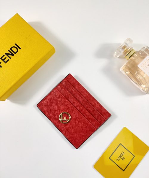 1:1 Replica Fendi Card Case Flat Red For Women 4in/10cm FF 8M0445A18BF0MVV