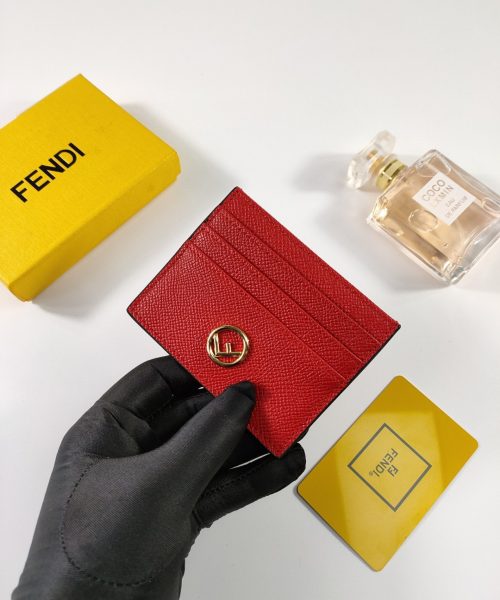 1:1 Replica Fendi Card Case Flat Red For Women 4in/10cm FF 8M0445A18BF0MVV