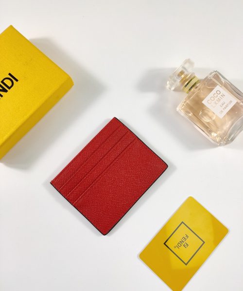 1:1 Replica Fendi Card Case Flat Red For Women 4in/10cm FF 8M0445A18BF0MVV