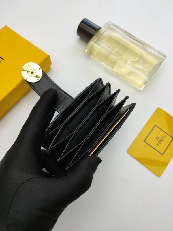 Fendi Card Holder Brown With Yellow Gusseted Card Holder For Women 4in/10cm FF 8M0301A6CBF19DA