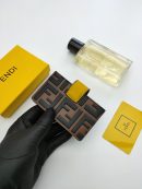 1:1 Replica Fendi Card Holder Brown With Yellow Gusseted Card Holder For Women 4in/10cm FF 8M0301A6CBF19DA