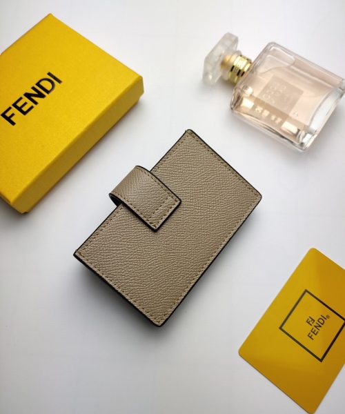1:1 Replica Fendi Card Holder Light Grey With Light Grey Gusseted Card Holder For Women 4in/10cm FF 8M0301A18BF0E65