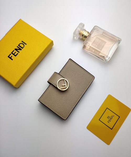 1:1 Replica Fendi Card Holder Light Grey With Light Grey Gusseted Card Holder For Women 4in/10cm FF 8M0301A18BF0E65