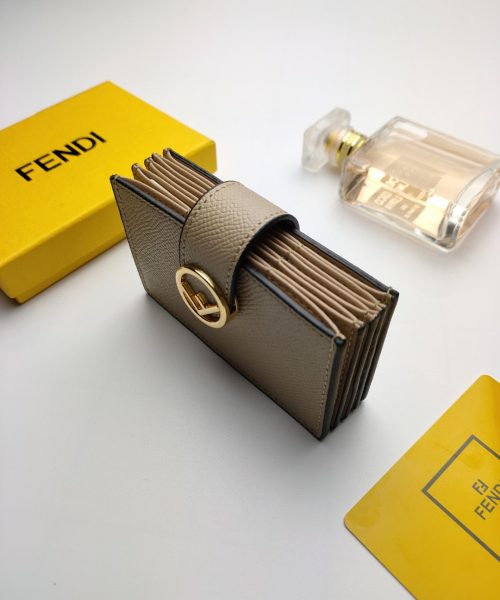 1:1 Replica Fendi Card Holder Light Grey With Light Grey Gusseted Card Holder For Women 4in/10cm FF 8M0301A18BF0E65
