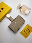 1:1 Replica Fendi Card Holder Light Grey With Light Grey Gusseted Card Holder For Women 4in/10cm FF 8M0301A18BF0E65