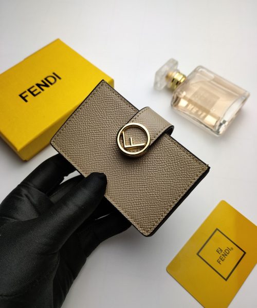 1:1 Replica Fendi Card Holder Light Grey With Light Grey Gusseted Card Holder For Women 4in/10cm FF 8M0301A18BF0E65