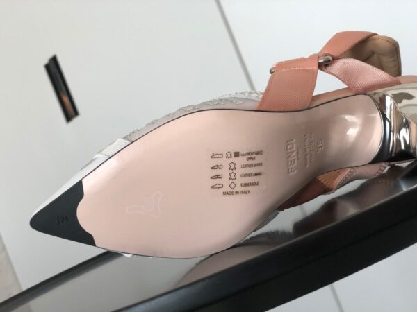 Fendi Colibri Runway Crystal FF Slingback Pumps 55mm Spring/Summer Collection White