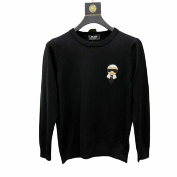 Fendi Cotton Crewneck Sweatshirt Black For Men