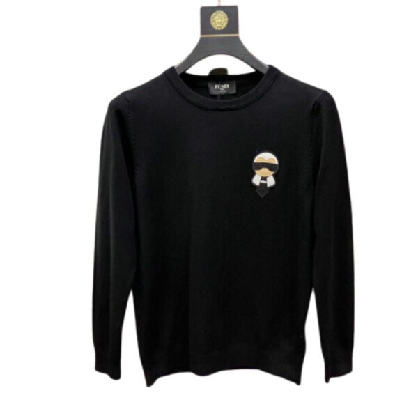 Fendi Cotton Crewneck Sweatshirt Black For Men
