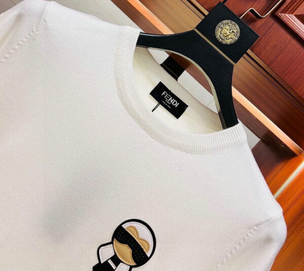 Fendi Cotton Crewneck Sweatshirt White For Men