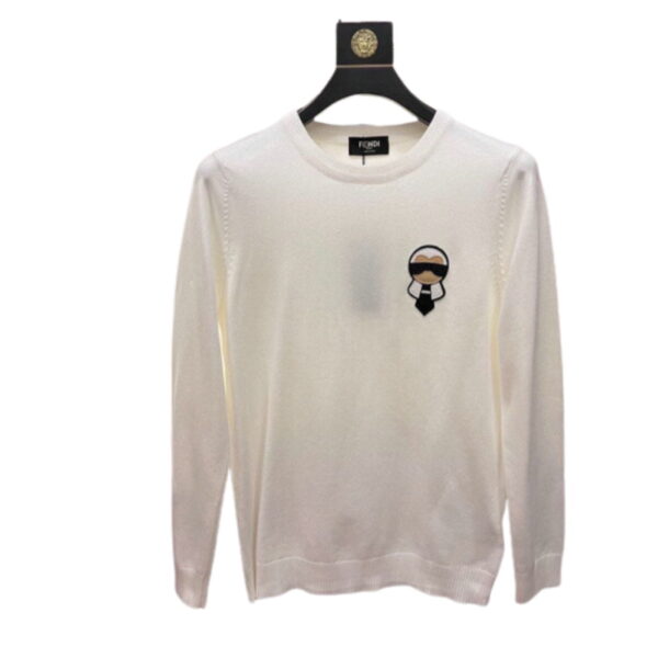 Fendi Cotton Crewneck Sweatshirt White For Men