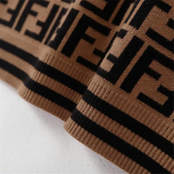 Fendi Cotton Pullover Jumper Brown For Men