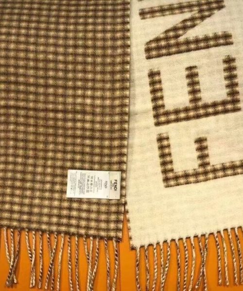 Fendi Cream Wool and Cashmere Scarf 180cm/71in FXT334AHR1F0QF7 