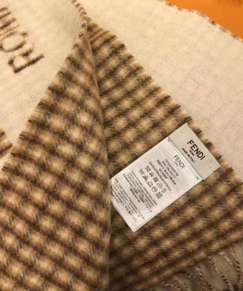 Fendi Cream Wool and Cashmere Scarf 180cm/71in FXT334AHR1F0QF7 