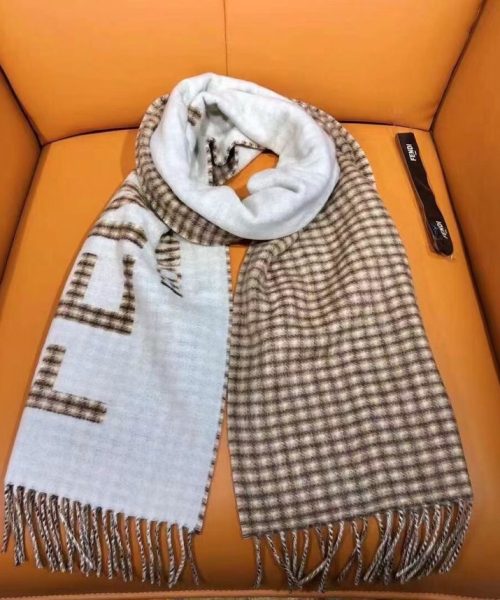 Fendi Cream Wool and Cashmere Scarf 180cm/71in FXT334AHR1F0QF7 