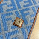 1:1 Replica Fendi Denim Bag With FF Embroidery Blue For Women 26cm / 10.2in