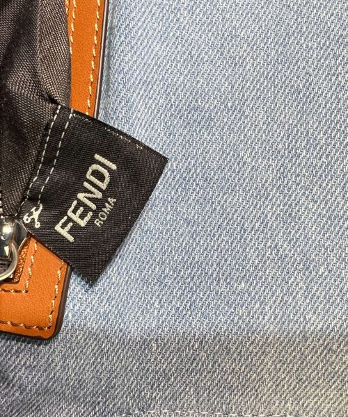 1:1 Replica Fendi Denim Bag With FF Embroidery Blue For Women 26cm / 10.2in