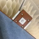 1:1 Replica Fendi Denim Bag With FF Embroidery Blue For Women 26cm / 10.2in