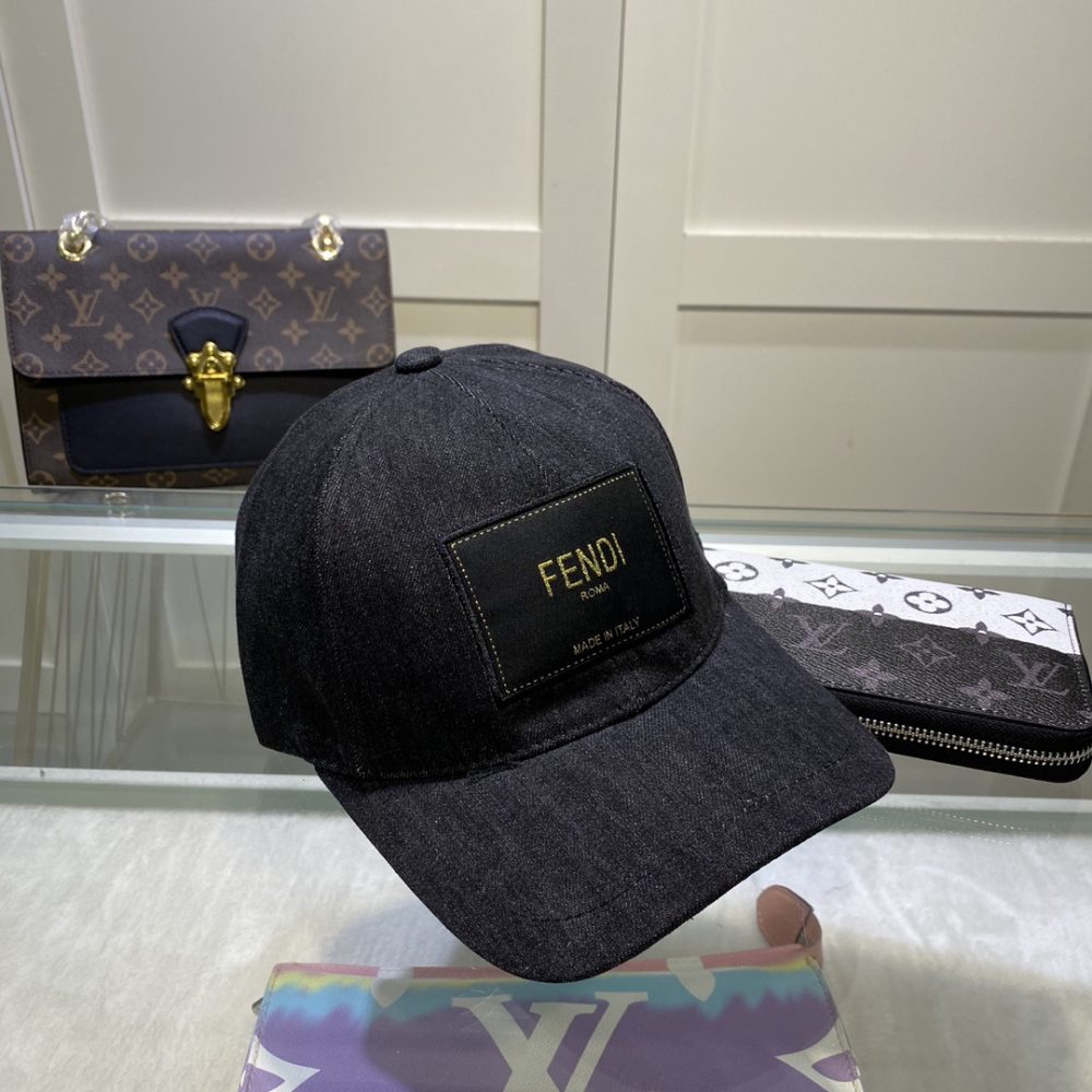 Fendi Denim Baseball Cap Black Fendi Cap - Image 3