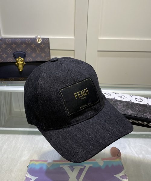 Fendi Denim Baseball Cap Black Fendi Cap