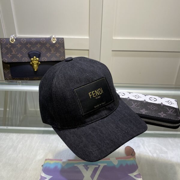 Fendi Denim Baseball Cap Black Fendi Cap