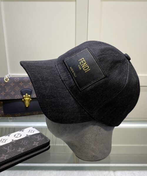 Fendi Denim Baseball Cap Black Fendi Cap