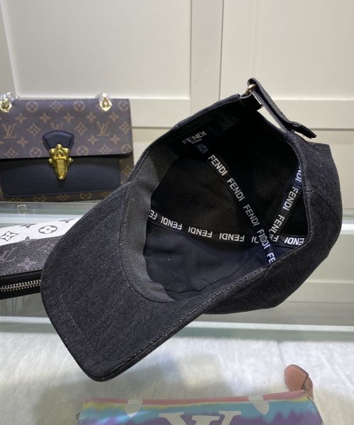 Fendi Denim Baseball Cap Black Fendi Cap