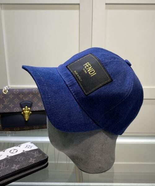 Fendi Denim Baseball Cap Blue Fendi Cap