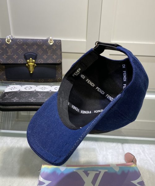 Fendi Denim Baseball Cap Blue Fendi Cap