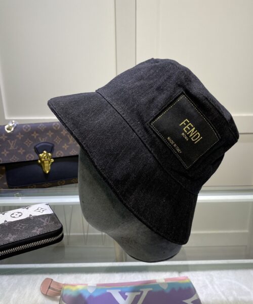 Fendi Denim Bucket Hat Black Fendi Hat