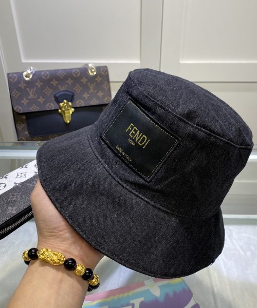 Fendi Denim Bucket Hat Black Fendi Hat