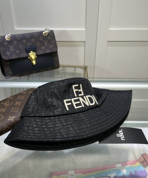 Fendi Denim Bucket Hat Black Fendi Hat