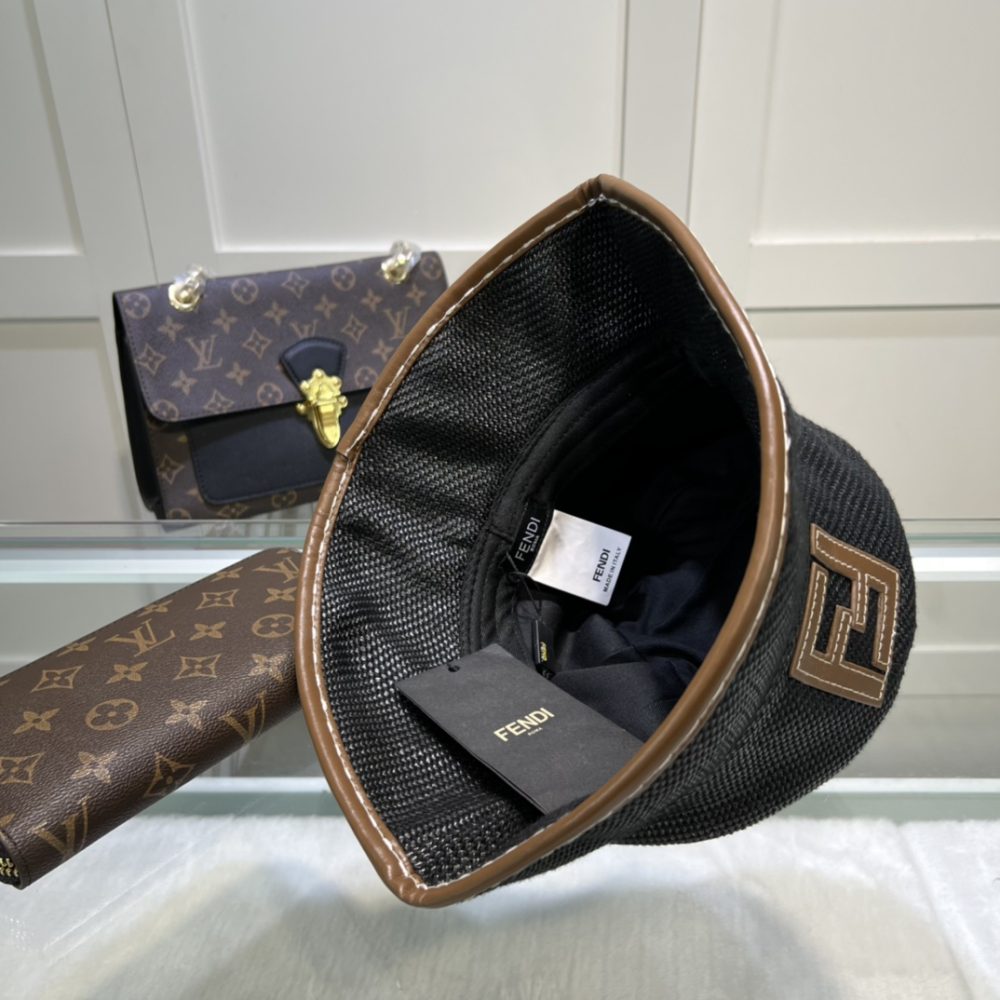 Fendi Denim Bucket Hat Black Fendi Hat - Image 2