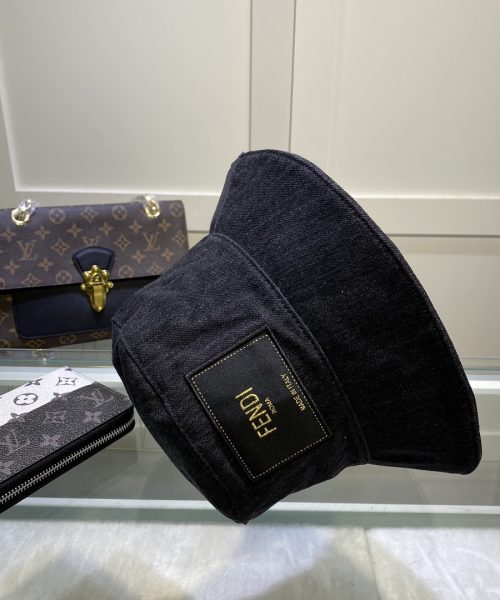 Fendi Denim Bucket Hat Black Fendi Hat