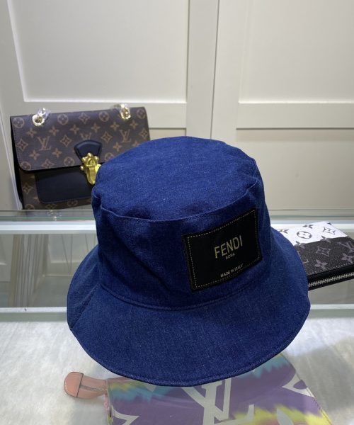 Fendi Denim Bucket Hat Blue Fendi Hat