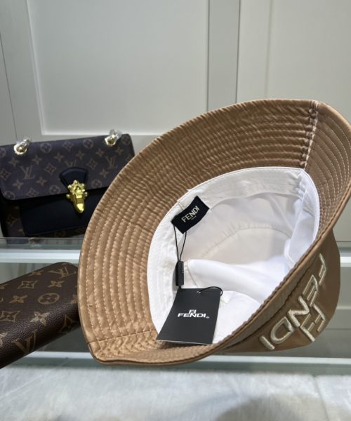 Fendi Denim Bucket Hat Brown Fendi Hat