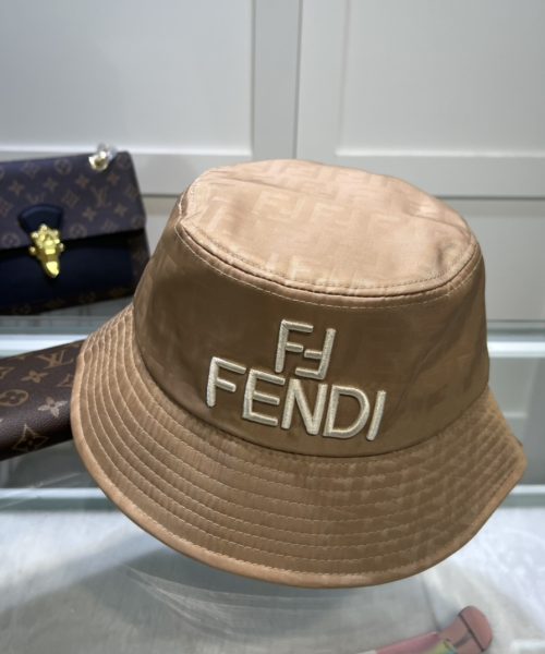 Fendi Denim Bucket Hat Brown Fendi Hat