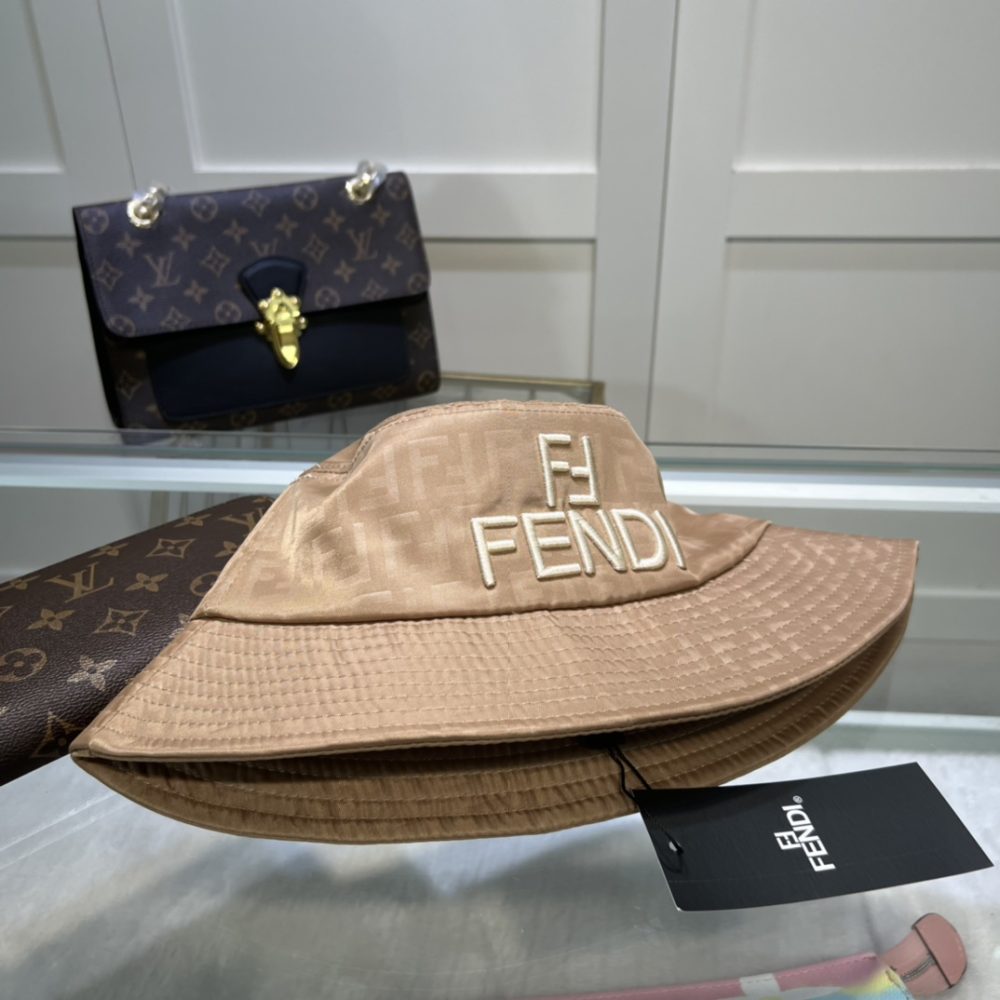 Fendi Denim Bucket Hat Brown Fendi Hat - Image 2