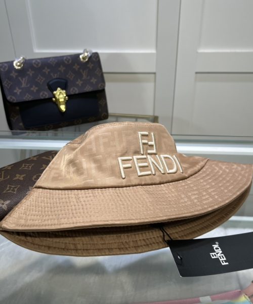 Fendi Denim Bucket Hat Brown Fendi Hat