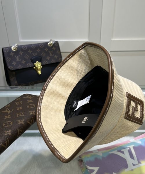 Fendi Denim Bucket Hat Cream Fendi Hat
