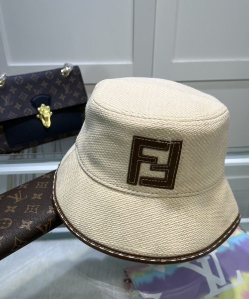 Fendi Denim Bucket Hat Cream Fendi Hat